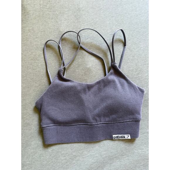 Gymshark Lavender Cross Straps Soft Removable Cup Sports Bra - Picture 3 of 6